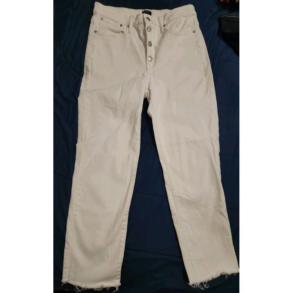 J Crew Jeans Womens 30 White 10" Vintage Straight Button Fly High Rise